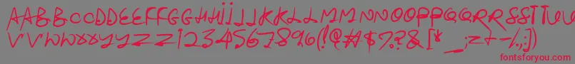 Stroketastic Font – Red Fonts on Gray Background