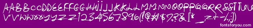 Stroketastic-Schriftart – Weiße Schriften auf violettem Hintergrund