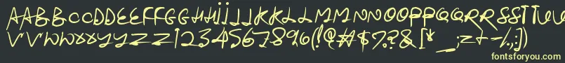 Stroketastic Font – Yellow Fonts on Black Background
