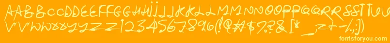 Stroketastic Font – Yellow Fonts on Orange Background