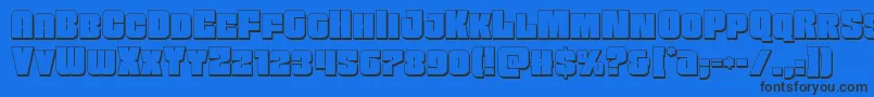 Funkmachine3D Font – Black Fonts on Blue Background