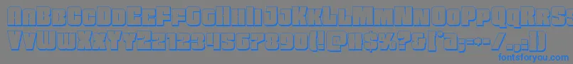 Funkmachine3D-Schriftart – Blaue Schriften auf grauem Hintergrund