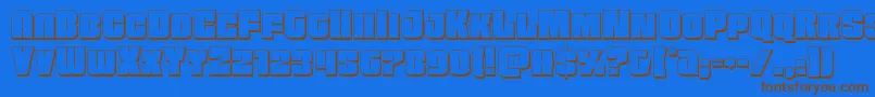 Funkmachine3D Font – Brown Fonts on Blue Background