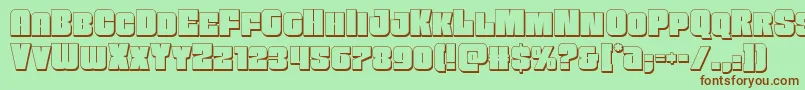 Funkmachine3D Font – Brown Fonts on Green Background