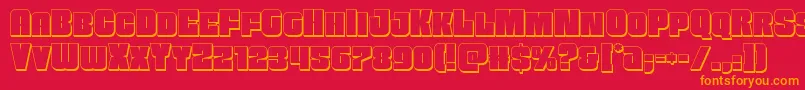 Funkmachine3D Font – Orange Fonts on Red Background