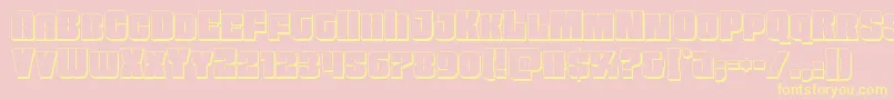 Funkmachine3D Font – Yellow Fonts on Pink Background