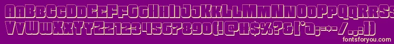 Funkmachine3D Font – Yellow Fonts on Purple Background