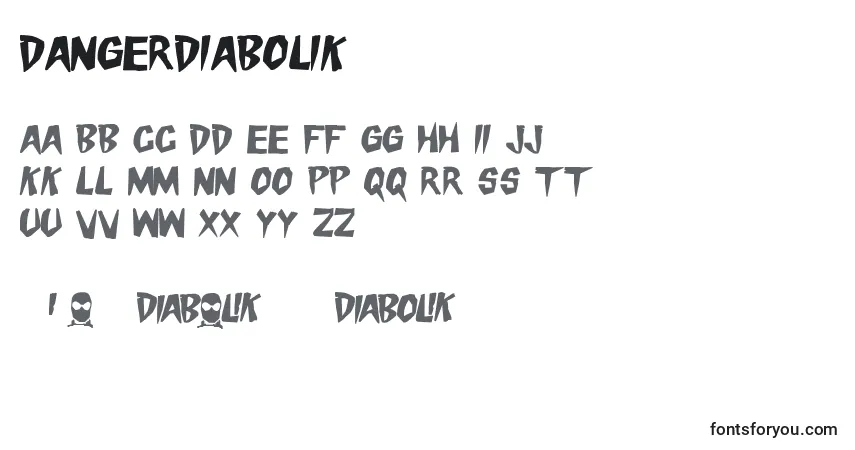 Шрифт DangerDiabolik – алфавит, цифры, специальные символы