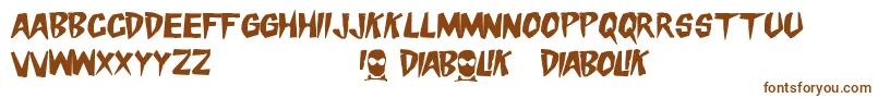 DangerDiabolik-fontti – ruskeat fontit valkoisella taustalla