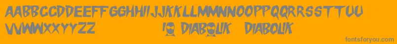 DangerDiabolik-Schriftart – Graue Schriften auf orangefarbenem Hintergrund