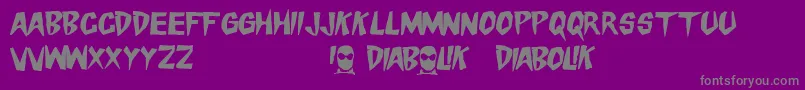 DangerDiabolik-Schriftart – Graue Schriften auf violettem Hintergrund