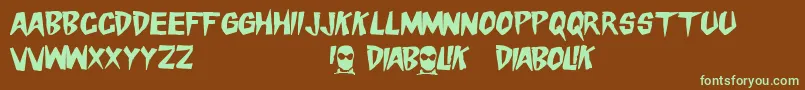 Шрифт DangerDiabolik – зелёные шрифты на коричневом фоне