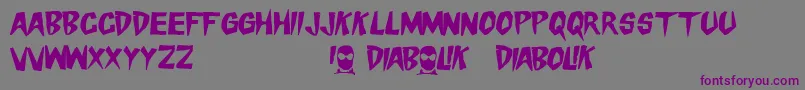フォントDangerDiabolik – 紫色のフォント、灰色の背景