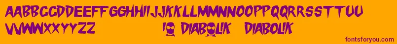 DangerDiabolik Font – Purple Fonts on Orange Background