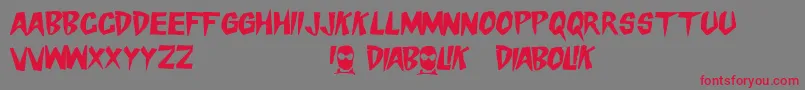 Fonte DangerDiabolik – fontes vermelhas em um fundo cinza