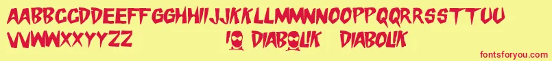 DangerDiabolik Font – Red Fonts on Yellow Background