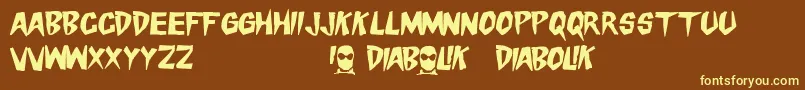 Шрифт DangerDiabolik – жёлтые шрифты на коричневом фоне