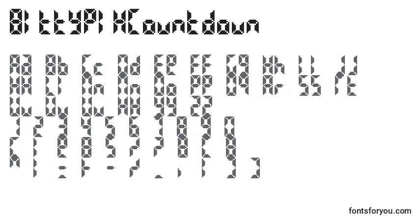 Schriftart BittypixCountdown – Alphabet, Zahlen, spezielle Symbole