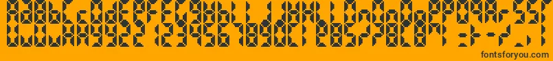 BittypixCountdown Font – Black Fonts on Orange Background