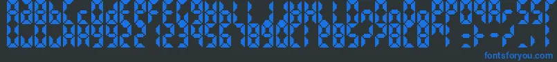 BittypixCountdown Font – Blue Fonts on Black Background