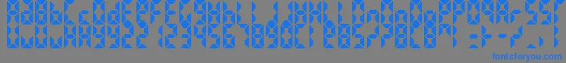 BittypixCountdown Font – Blue Fonts on Gray Background