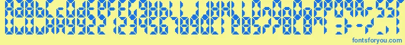 BittypixCountdown Font – Blue Fonts on Yellow Background