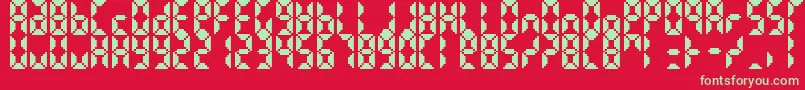 BittypixCountdown Font – Green Fonts on Red Background