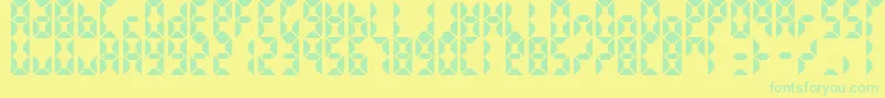 BittypixCountdown Font – Green Fonts on Yellow Background