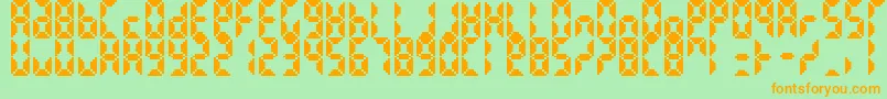 BittypixCountdown Font – Orange Fonts on Green Background