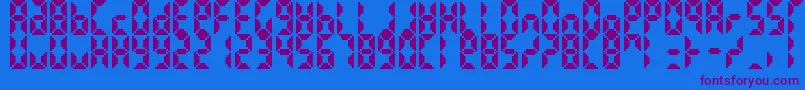 BittypixCountdown Font – Purple Fonts on Blue Background