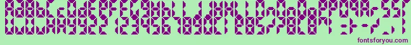 BittypixCountdown Font – Purple Fonts on Green Background