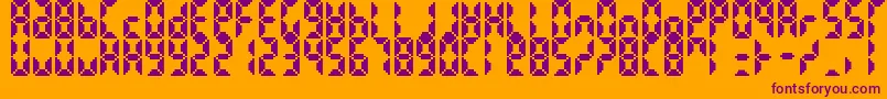 BittypixCountdown Font – Purple Fonts on Orange Background