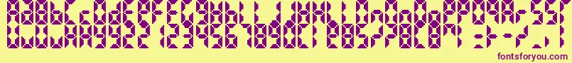 BittypixCountdown Font – Purple Fonts on Yellow Background