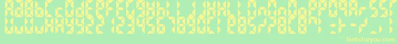 BittypixCountdown Font – Yellow Fonts on Green Background