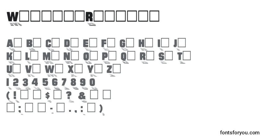 Czcionka WharmbyRegular – alfabet, cyfry, specjalne znaki