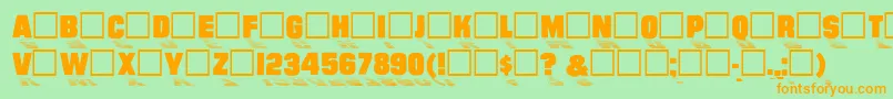 WharmbyRegular Font – Orange Fonts on Green Background