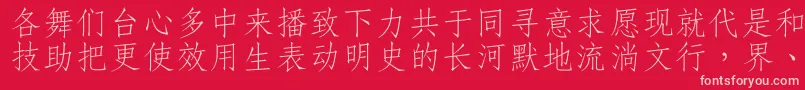 フォントDffangsong1bGb – 赤い背景にピンクのフォント