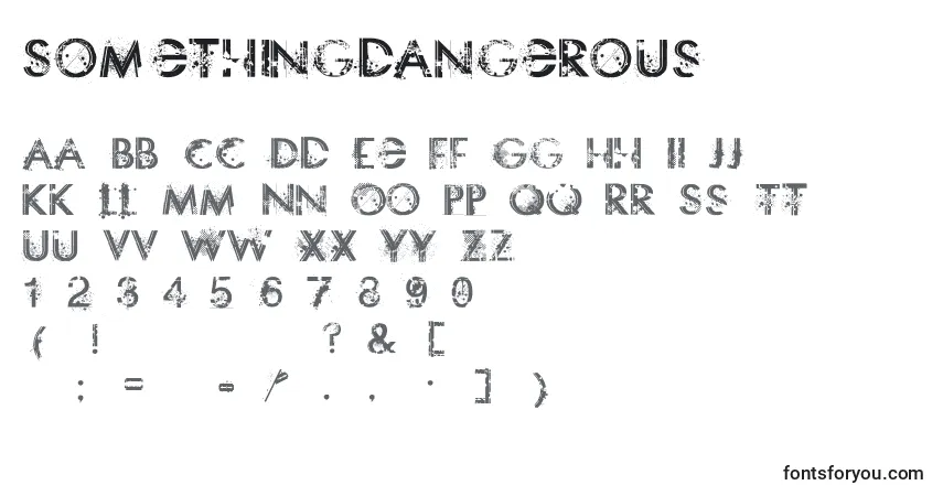 Schriftart Somethingdangerous – Alphabet, Zahlen, spezielle Symbole