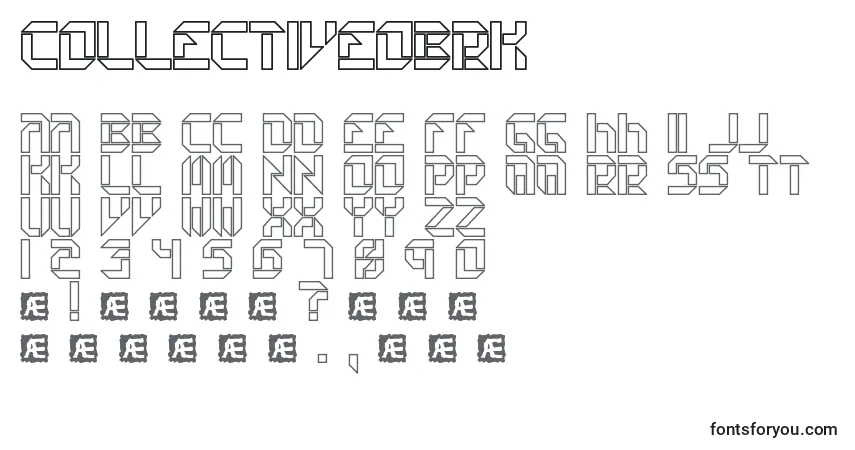 Шрифт CollectiveOBrk – алфавит, цифры, специальные символы