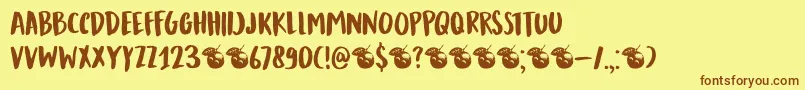 DkMandarinWhispers Font – Brown Fonts on Yellow Background