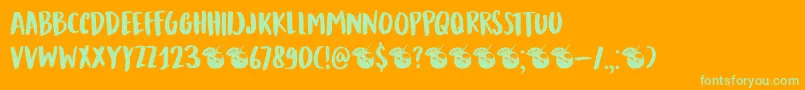 DkMandarinWhispers Font – Green Fonts on Orange Background