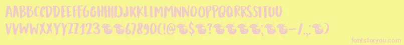 DkMandarinWhispers Font – Pink Fonts on Yellow Background