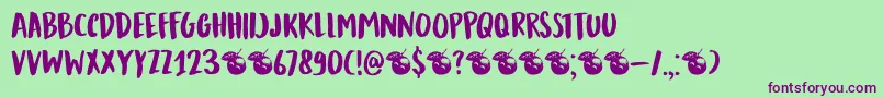 DkMandarinWhispers Font – Purple Fonts on Green Background