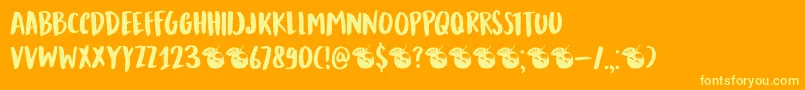 DkMandarinWhispers Font – Yellow Fonts on Orange Background