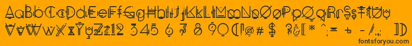 Fonte Oko – fontes pretas em um fundo laranja
