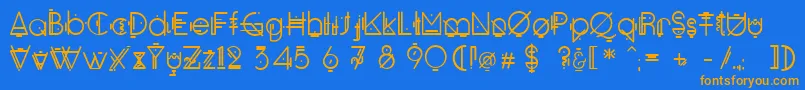 Oko Font – Orange Fonts on Blue Background