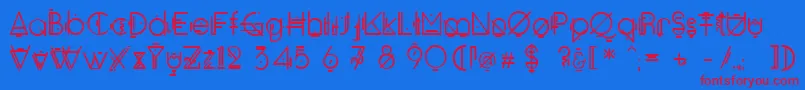 Oko Font – Red Fonts on Blue Background