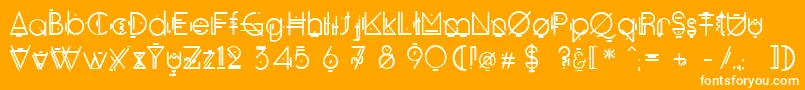 フォントOko – オレンジの背景に白い文字