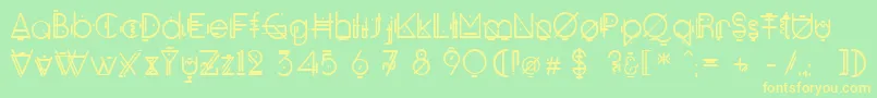 Oko Font – Yellow Fonts on Green Background