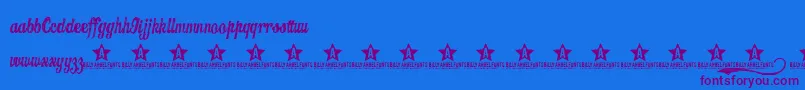 Candy ffy Font – Purple Fonts on Blue Background
